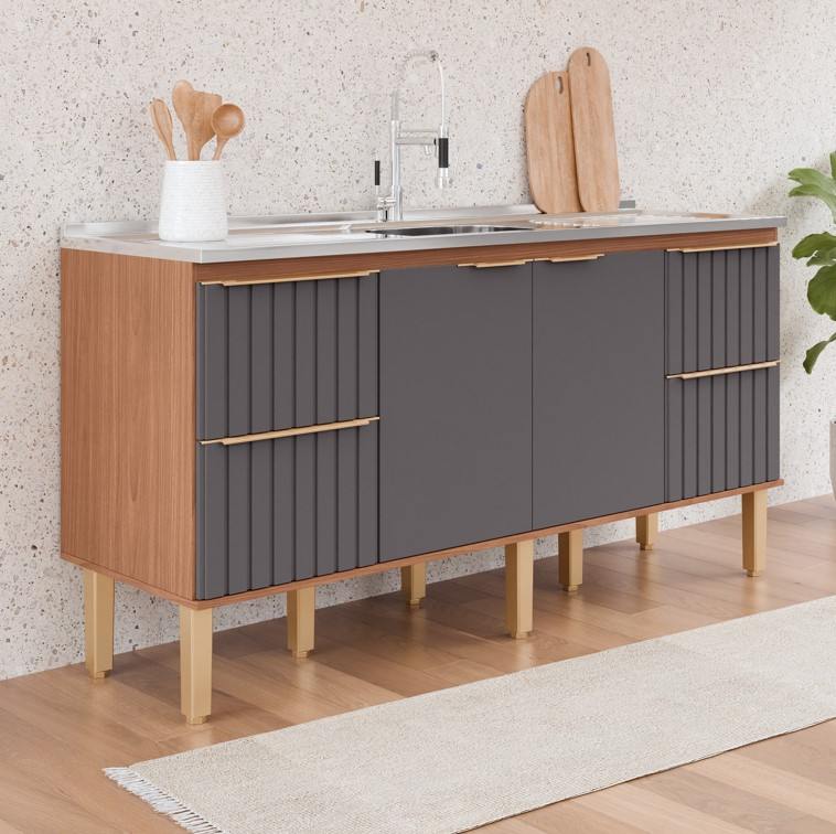 MGM - GABINETE �GATA 1,80MT - FREIJ�/TITANIUM